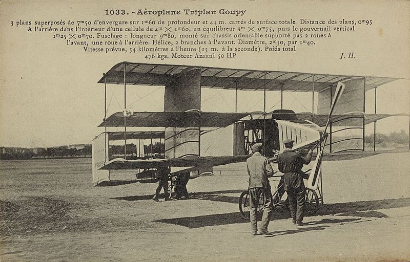 최초의 3층 날개 비행기인 Goupy No.1
